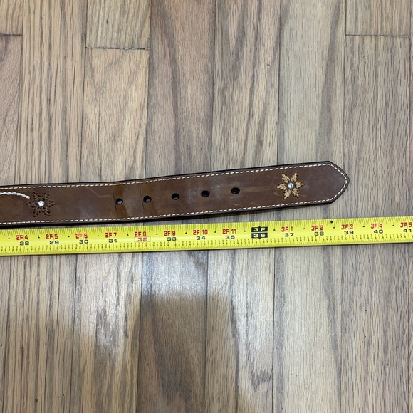 Nocona Ladies Embossed Brown Belt with Cross Buckle main image 10